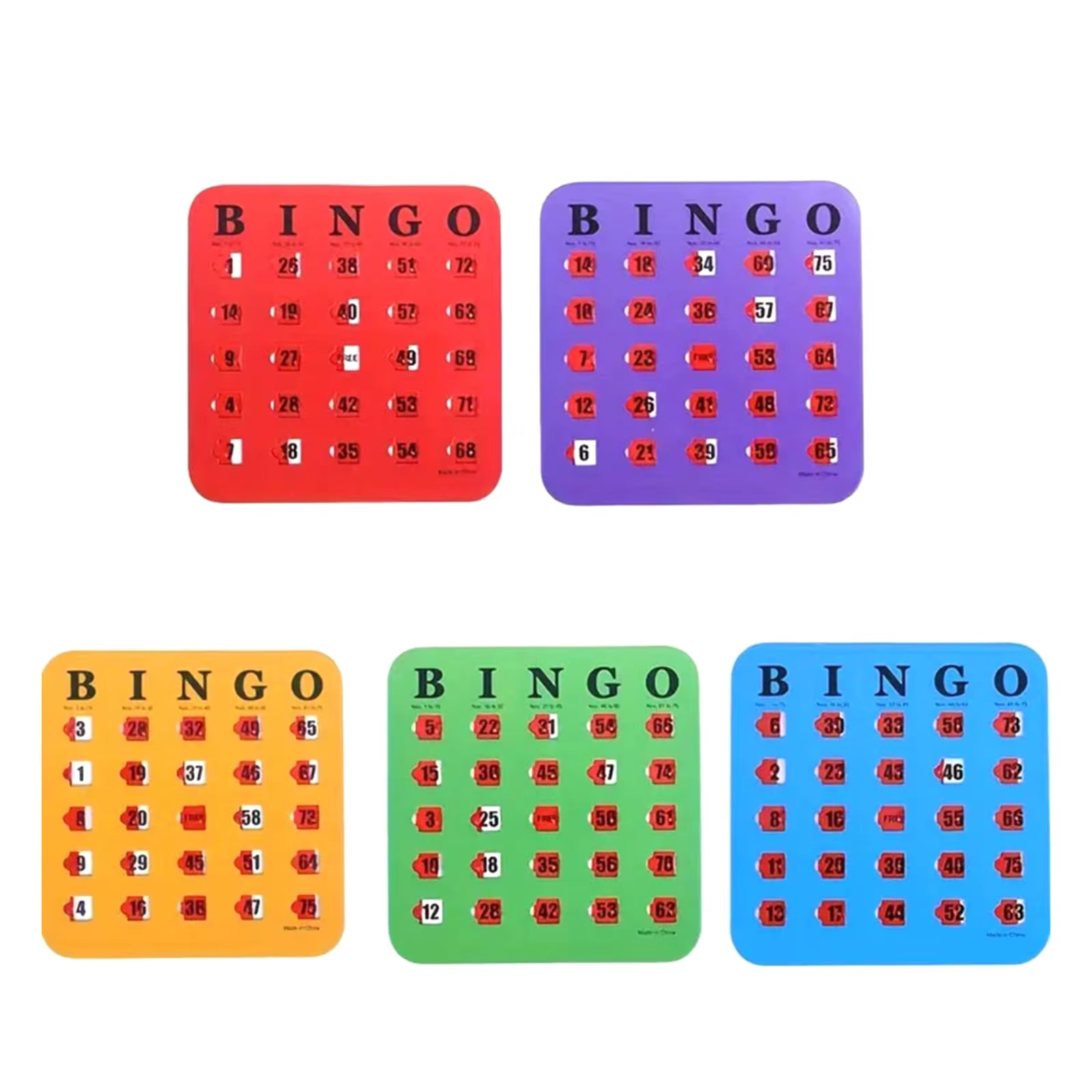 5 pièces cartes de jeu de Bingo grande impression
