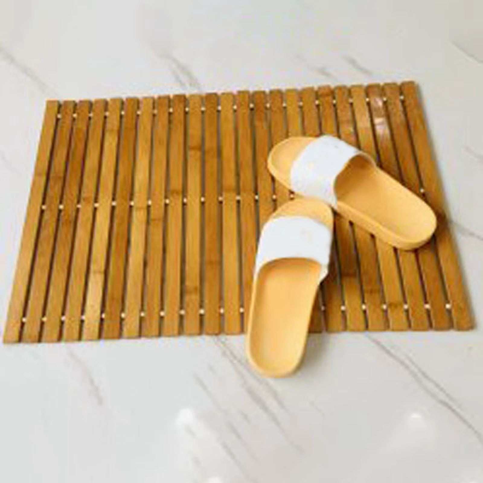 Tapis de bain en bois de bambou naturel, imperméable, pour salle de bain, toilettes, pour animaux de compagnie, grand et petit pour douche, antidérapant