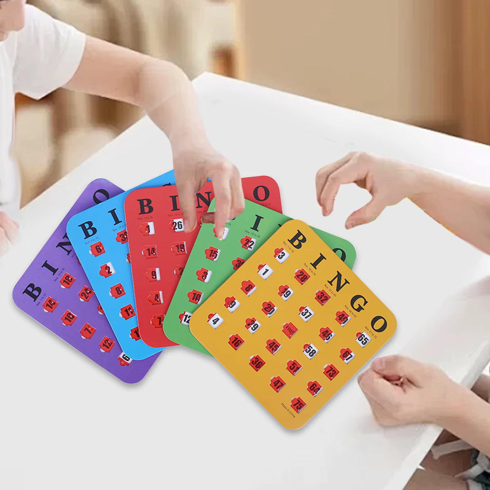 5 pièces cartes de jeu de Bingo grande impression