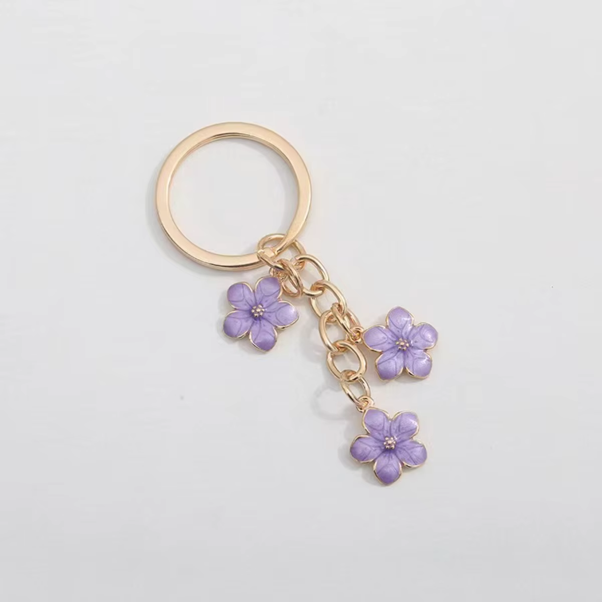Porte-clés mignon à fleurs pour femmes et filles, accessoire de sac à main, clés de voiture, bijoux doux, cadeaux