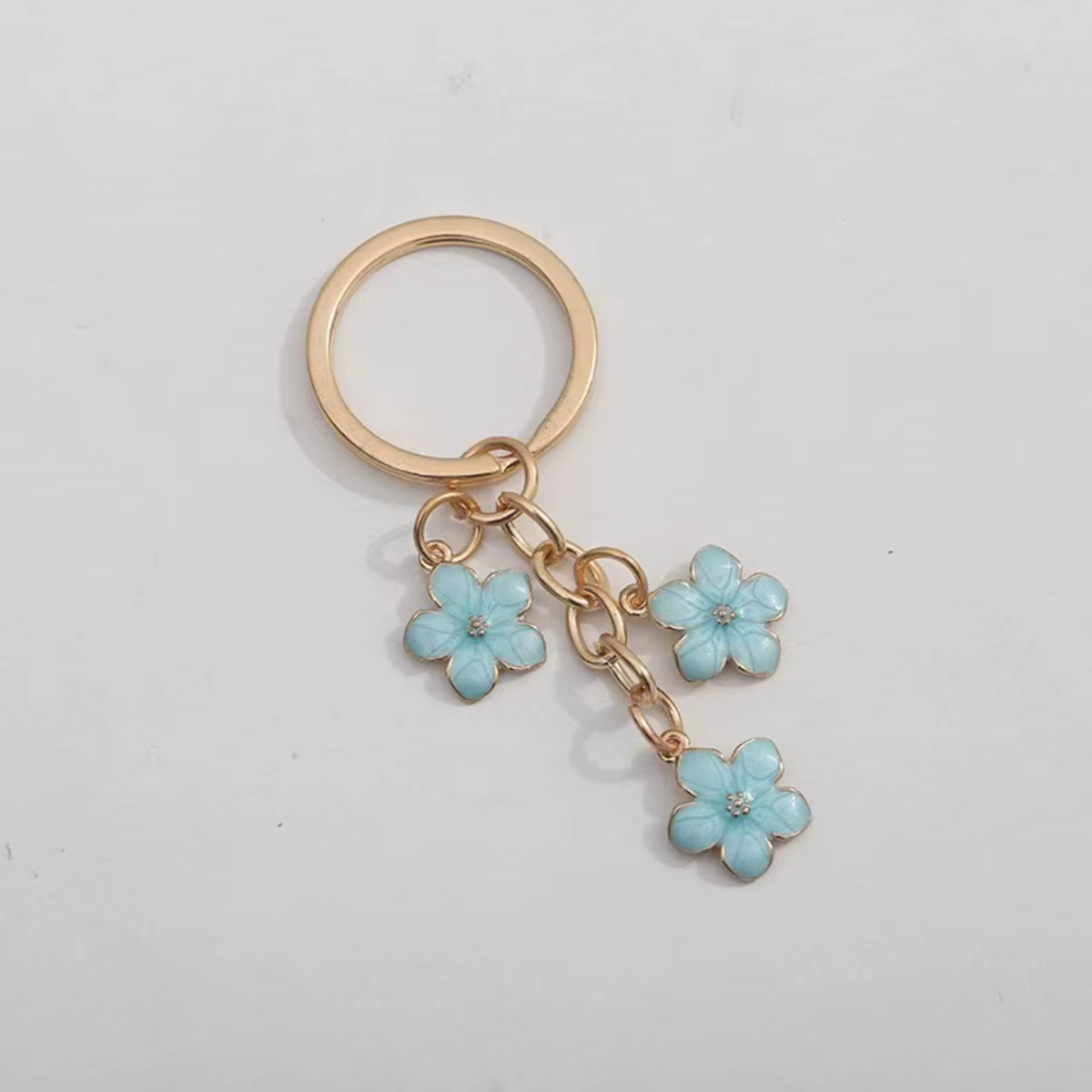 Porte-clés mignon à fleurs pour femmes et filles, accessoire de sac à main, clés de voiture, bijoux doux, cadeaux