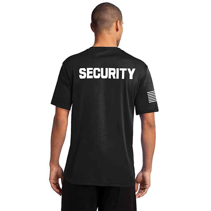 T-shirt unisexe à deux côtés du personnel de garde de sécurité
