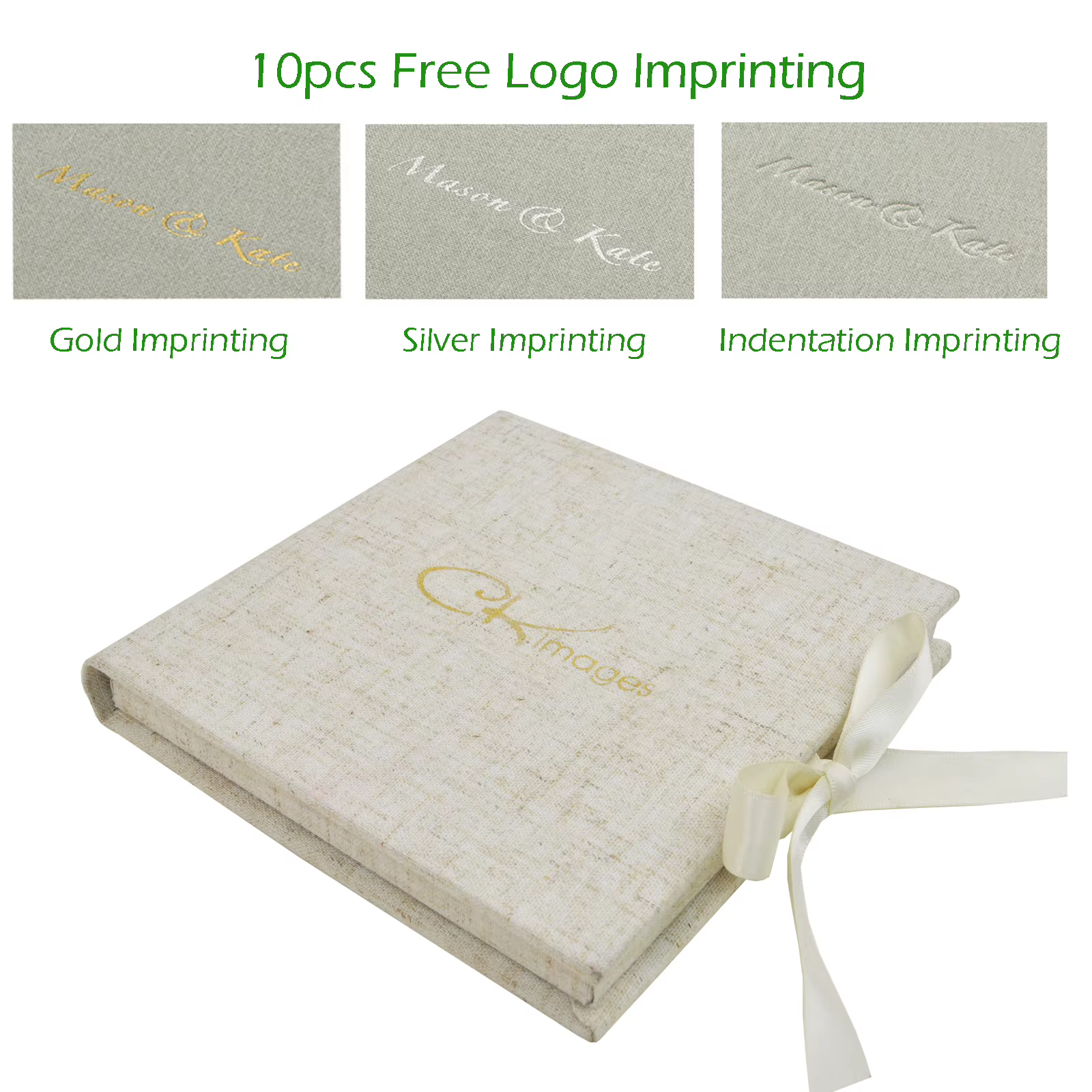 Boîtes USB en lin avec logo personnalisé avec cadre photo - Étui pour clé USB personnalisé - Emballage pour photographie de nouveau-né/mariage
