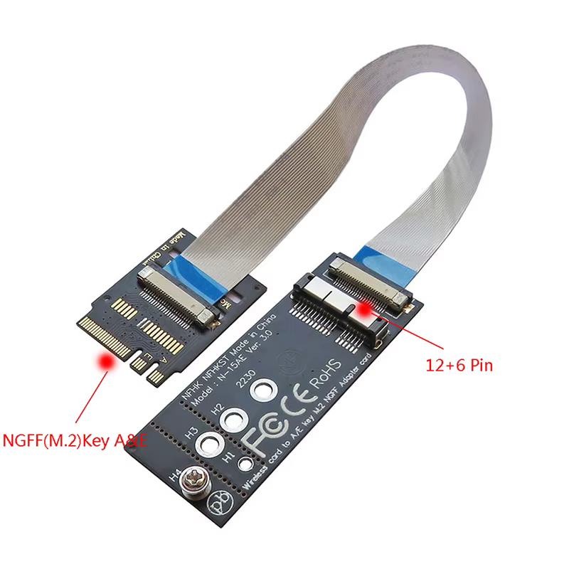 Clé adaptateur WiFi M.2 A + E vers carte WiFi
