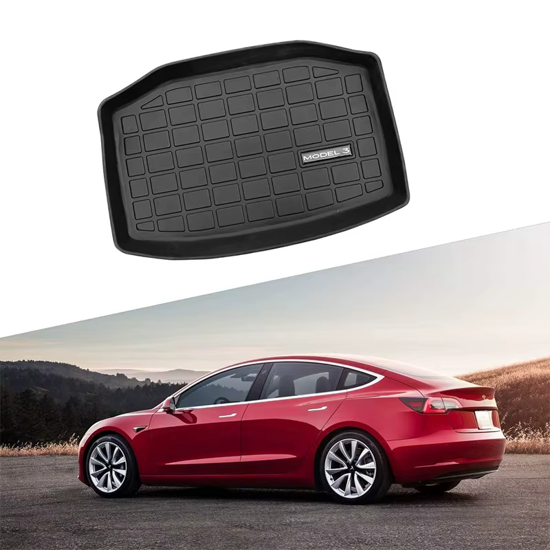 Tapis de rangement pour coffre avant et arrière, tampons imperméables en caoutchouc TPE, accessoires de voiture pour Tesla modèle 3 2016 2017 2018 2019 2020 Model3