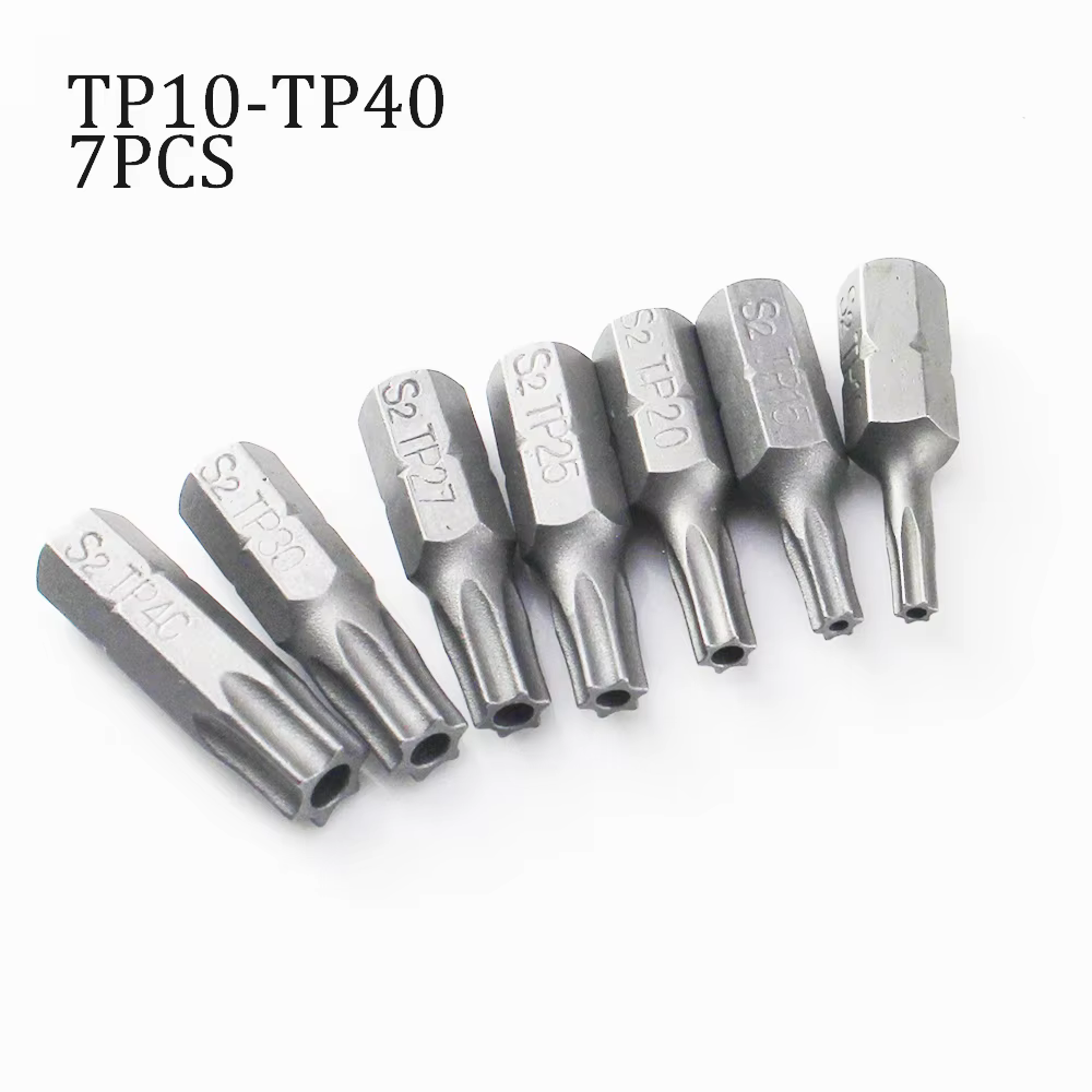 Embouts de tournevis Torx de 25mm avec trou T10 T15 T20 T25 T27 T30 T40