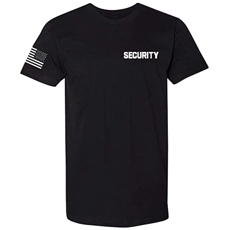 T-shirt unisexe à deux côtés du personnel de garde de sécurité