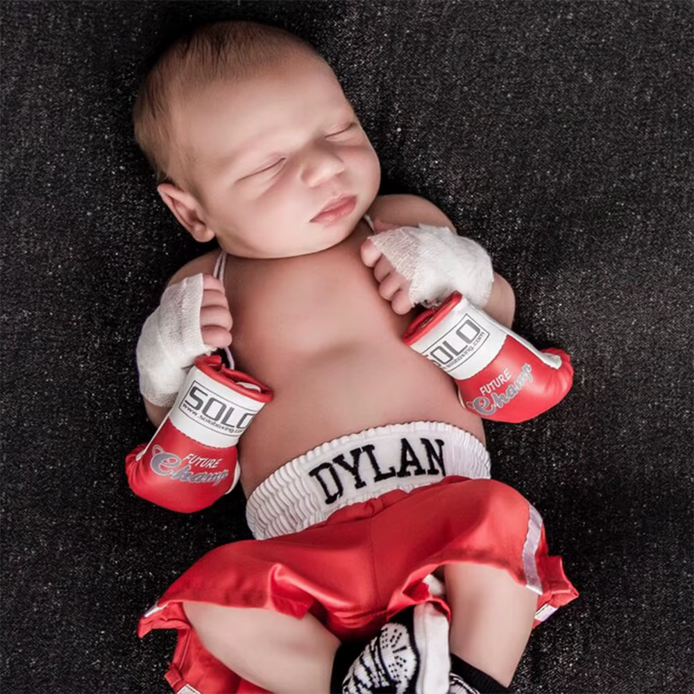 Accessoires de photographie pour nouveau-nés, Mini gant de boxe de Simulation, gants de drapeau de boxe pour bébé, accessoires Photo décorés