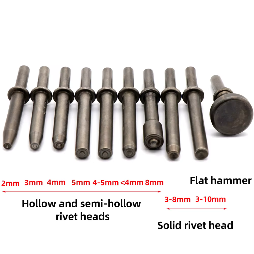 Tête d'impact de rivets semi-creux pneumatiques