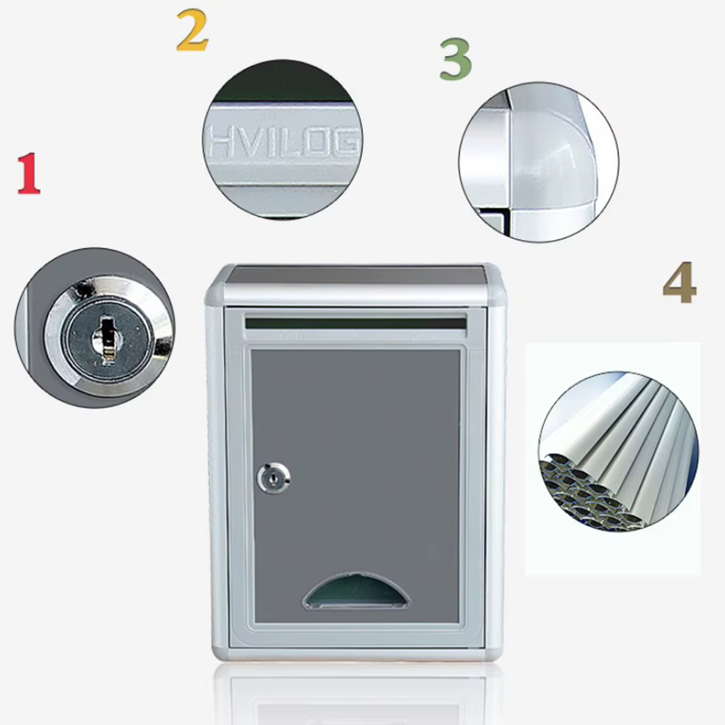 Boîte aux lettres murale en alliage d'aluminium