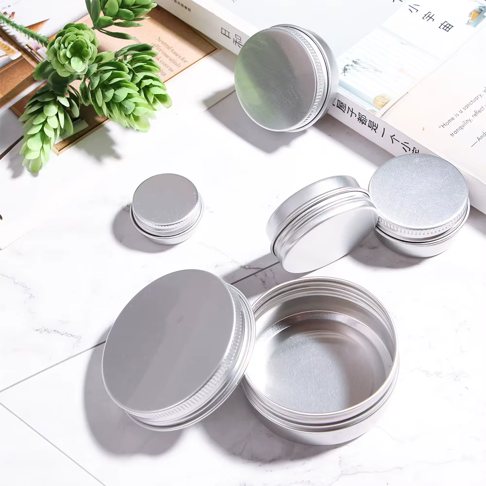 Petit pot de rangement en métal, 18/18 boîtes, mini boîte de rangement simple, d'extraction illable quotidien, contenant à vis, pots de crème cosmétique 5/10/15/30/50ml