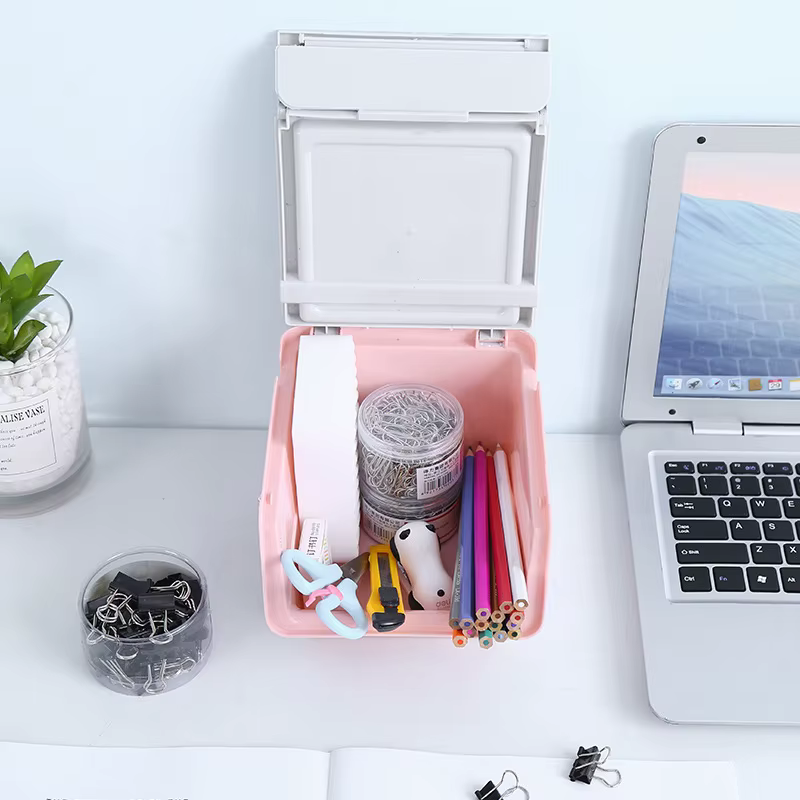 Porte-papeterie multifonction en plastique, grand espace, boîte de rangement de papeterie, garde le bureau bien rangé, fournitures de bureau, 1 pièce