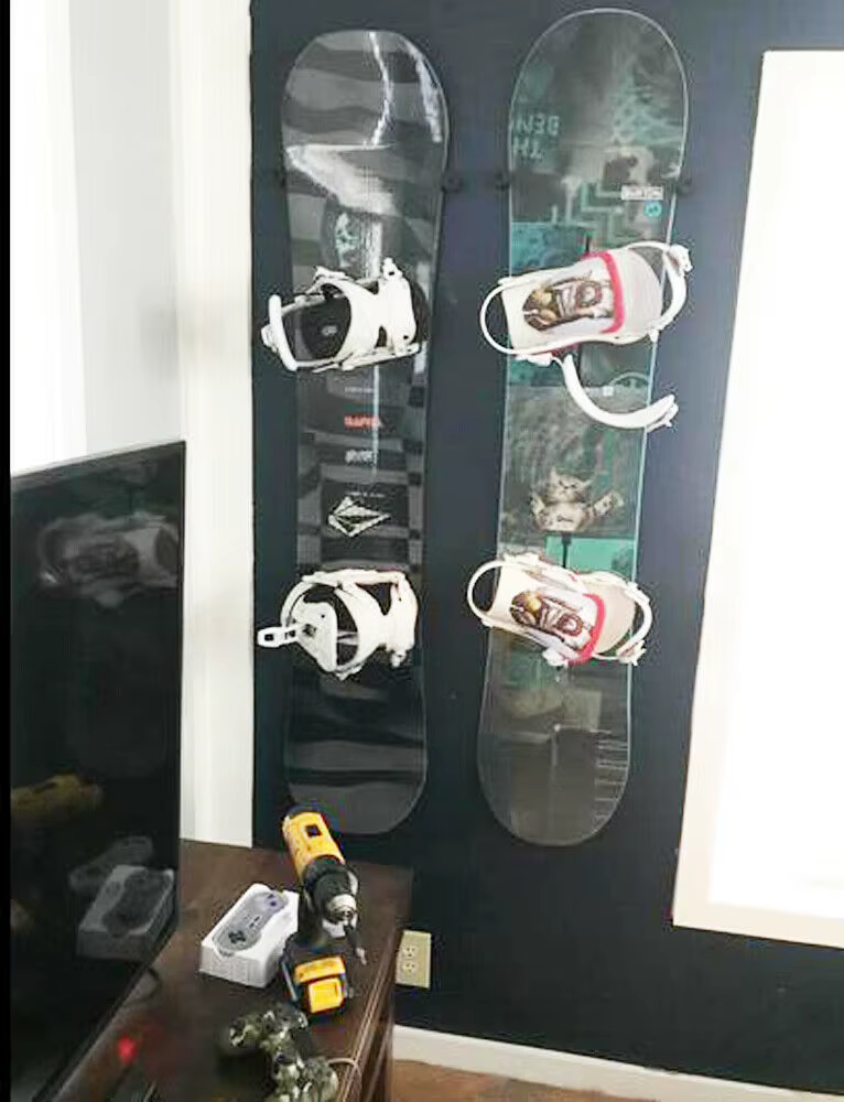 Support Invisible pour Ski et Snowboard, lot de 12 pièces, 6 supports muraux suspendus, organisateur de rangement pour Garage royaume-uni
