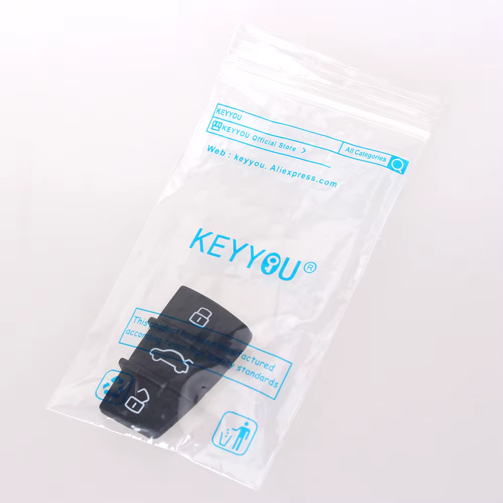 KEYYOU 3 boutons remplacement tampon en caoutchouc coque de clé Fob pour Audi A3 A4 A5 A6 A8 Q5 Q7 TT S ligne RS housse de clé à distance