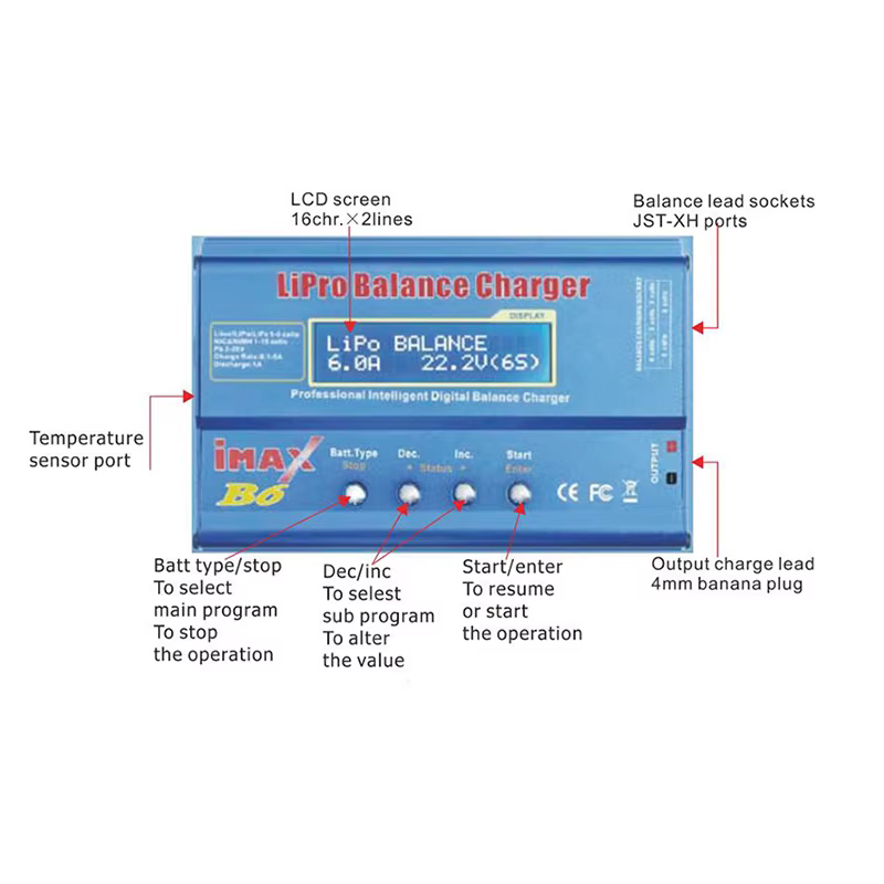 IMAX B6 80W 6A chargeur de batterie Lipo NiMh Li-ion ni-cd numérique RC Balance