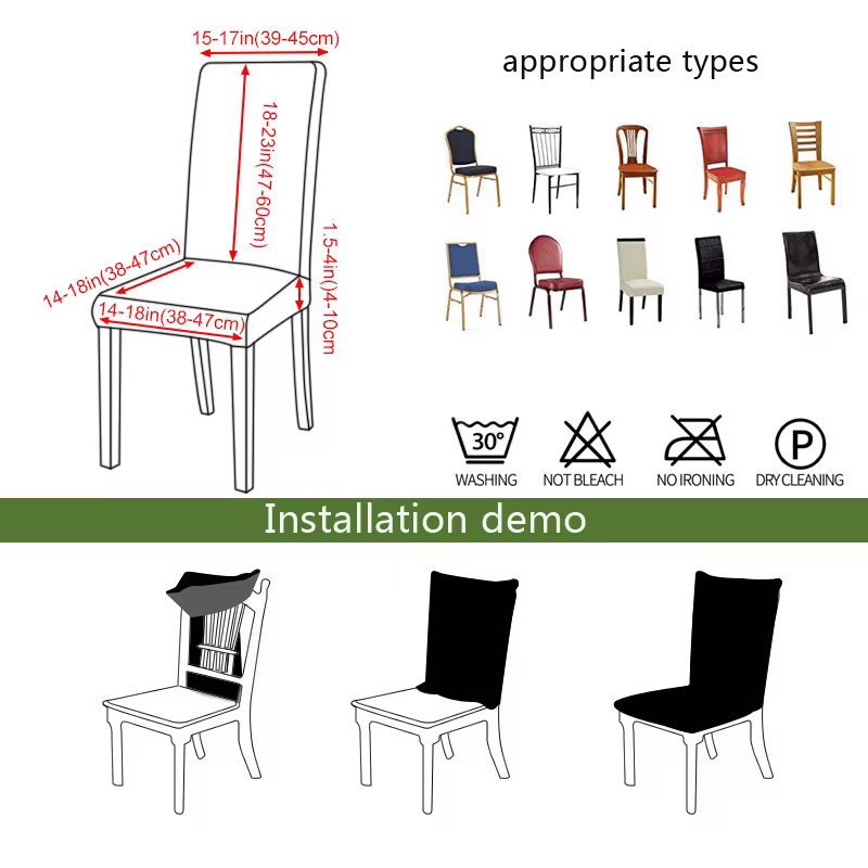 Housse de chaise en cuir pour salle à manger