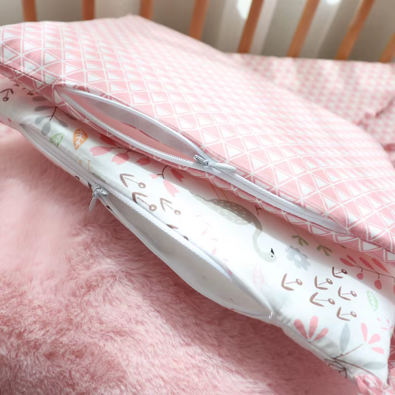 Parure de lit en coton doux avec pare-chocs pour nouveau-né, parure de lit pour fille, décor de pépinière pour enfant, sur mesure