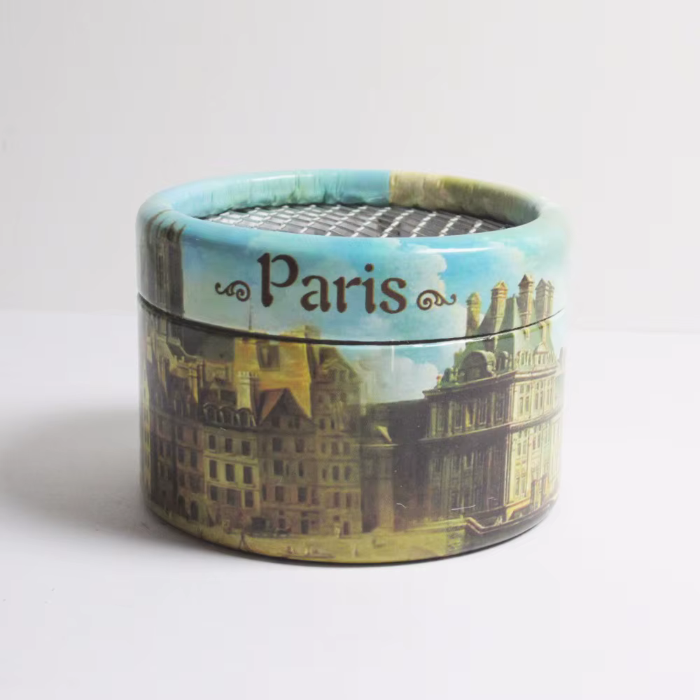 Boîte à musique à manivelle en papier Paris City, thème La Vie en Rose