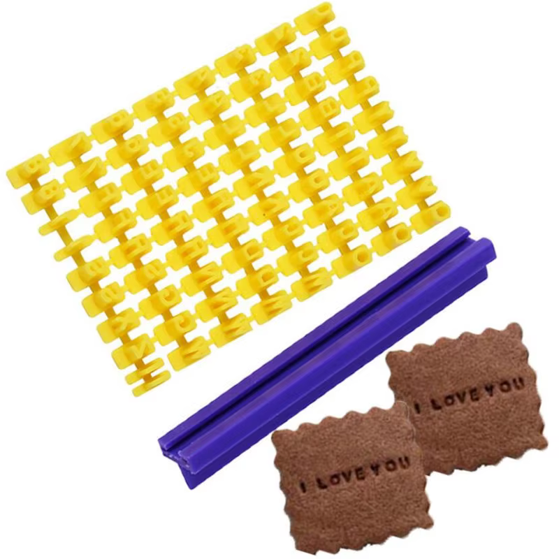 Alphabet lettre numéro Cookie presse timbre gaufreur Cutter Fondant moule gâteau cuisson moules outils