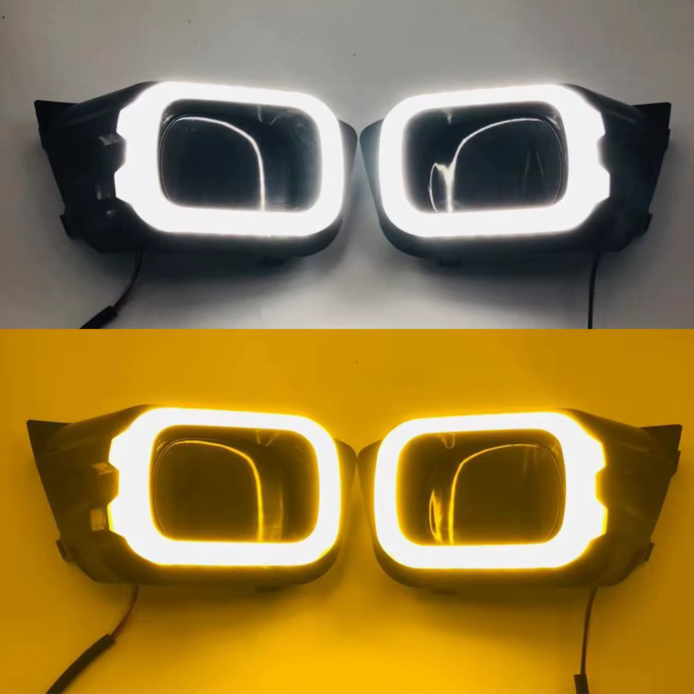 1 Set Pour Ford Ranger T8 2019 2020 2021 2022 LED Voiture DRL Lumière conduisant la lampe de brouillard avec Tournant Signal Jaune