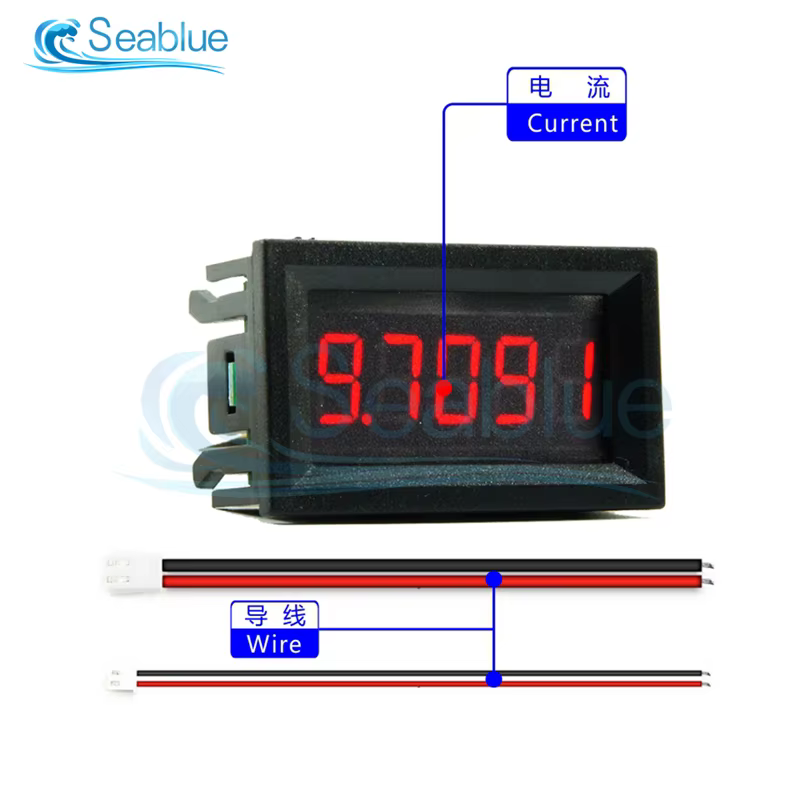 0.56 pouces 4 fils 5 chiffres haute précision LED DC ampèremètre numérique 50mA compteur de courant testeur détecteur