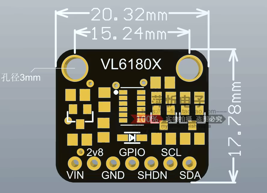Module de capteur optique de télémétrie VL6180 VL6180X pour interface I2C 3.3V 5V, reconnaissance de gestes