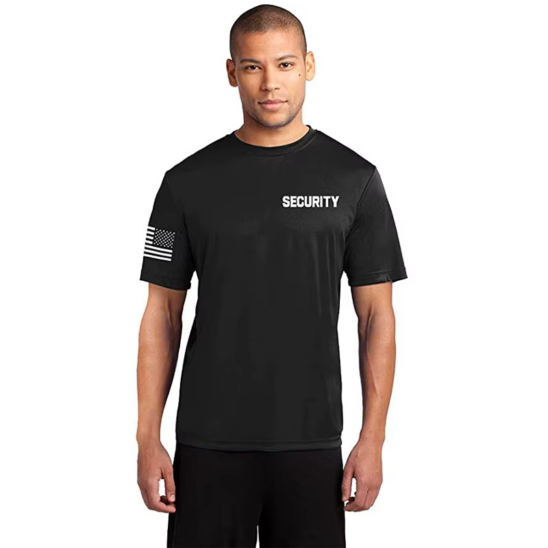 T-shirt unisexe à deux côtés du personnel de garde de sécurité