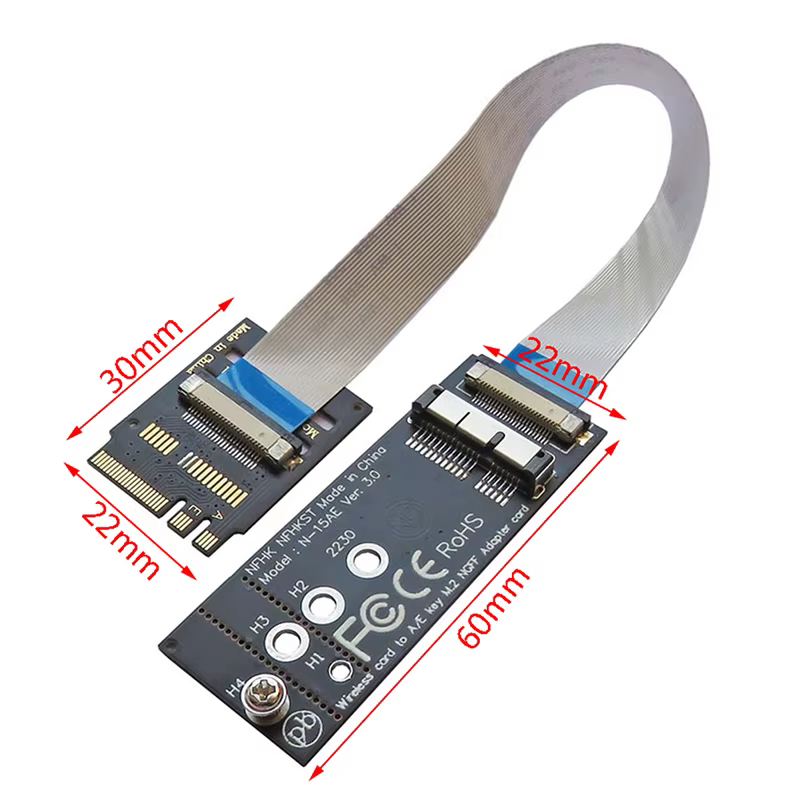 Clé adaptateur WiFi M.2 A + E vers carte WiFi