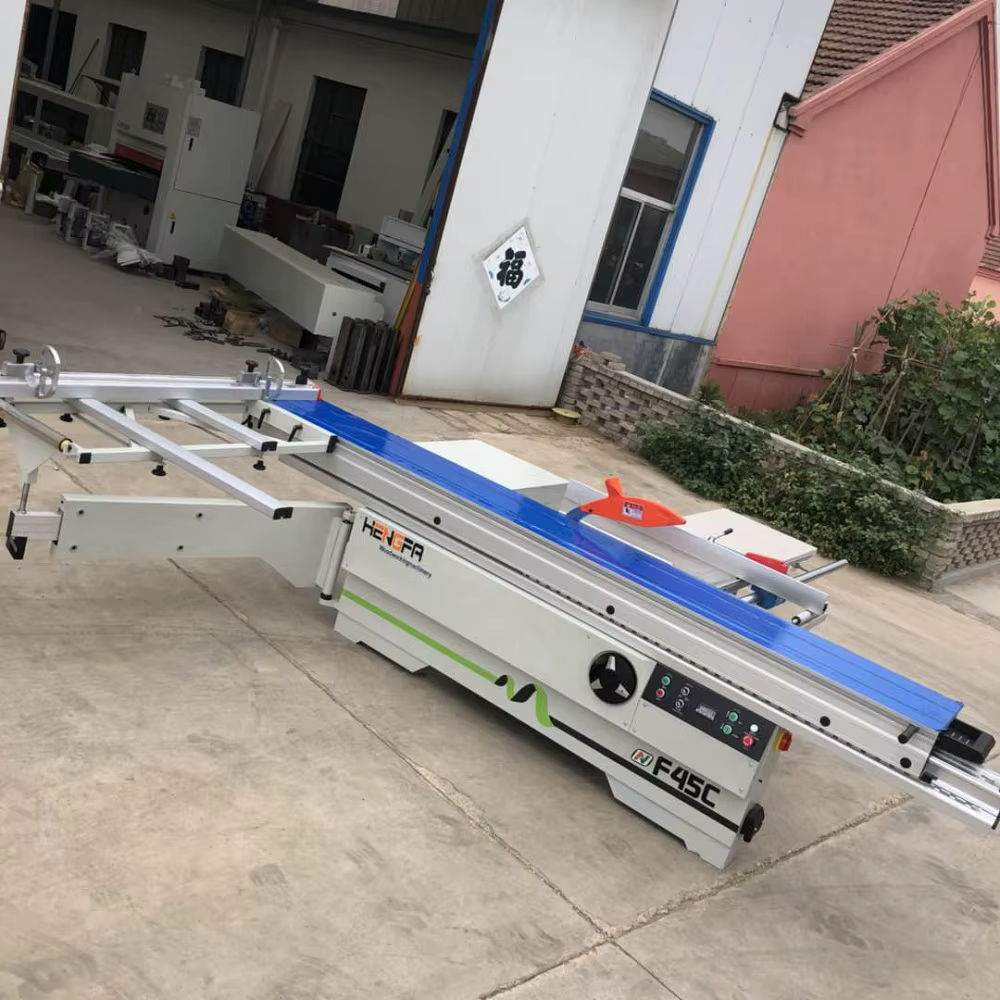 Lame de Scie Inclinable à Double 45 Degrés 300/30 et 120/20 avec Table Coulissante pour la Découpe de Panneaux de