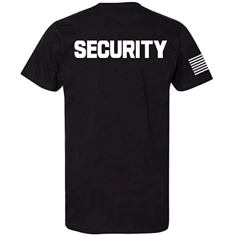 T-shirt unisexe à deux côtés du personnel de garde de sécurité