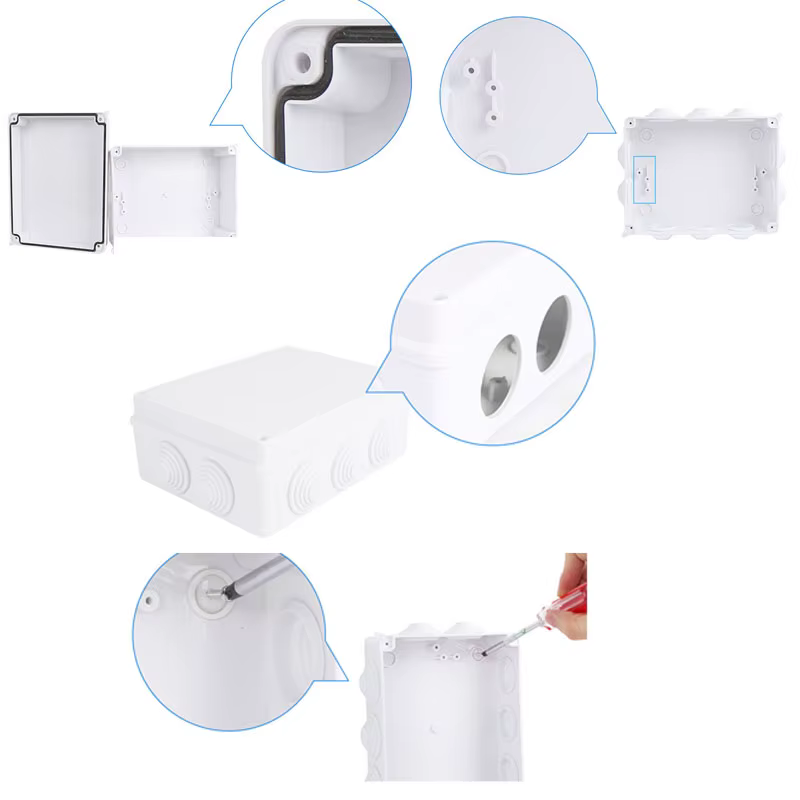 Boîte d'alimentation étanche extérieure en plastique ABS IP65