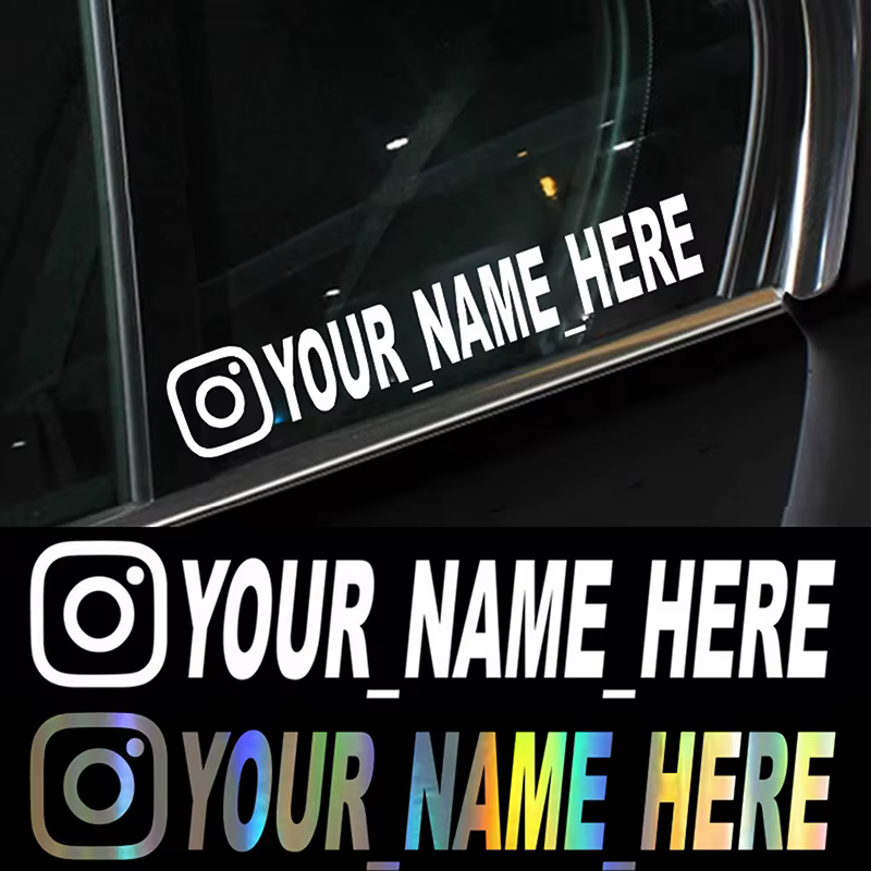 Autocollant de voiture personnalisé avec nom de l'utilisateur
