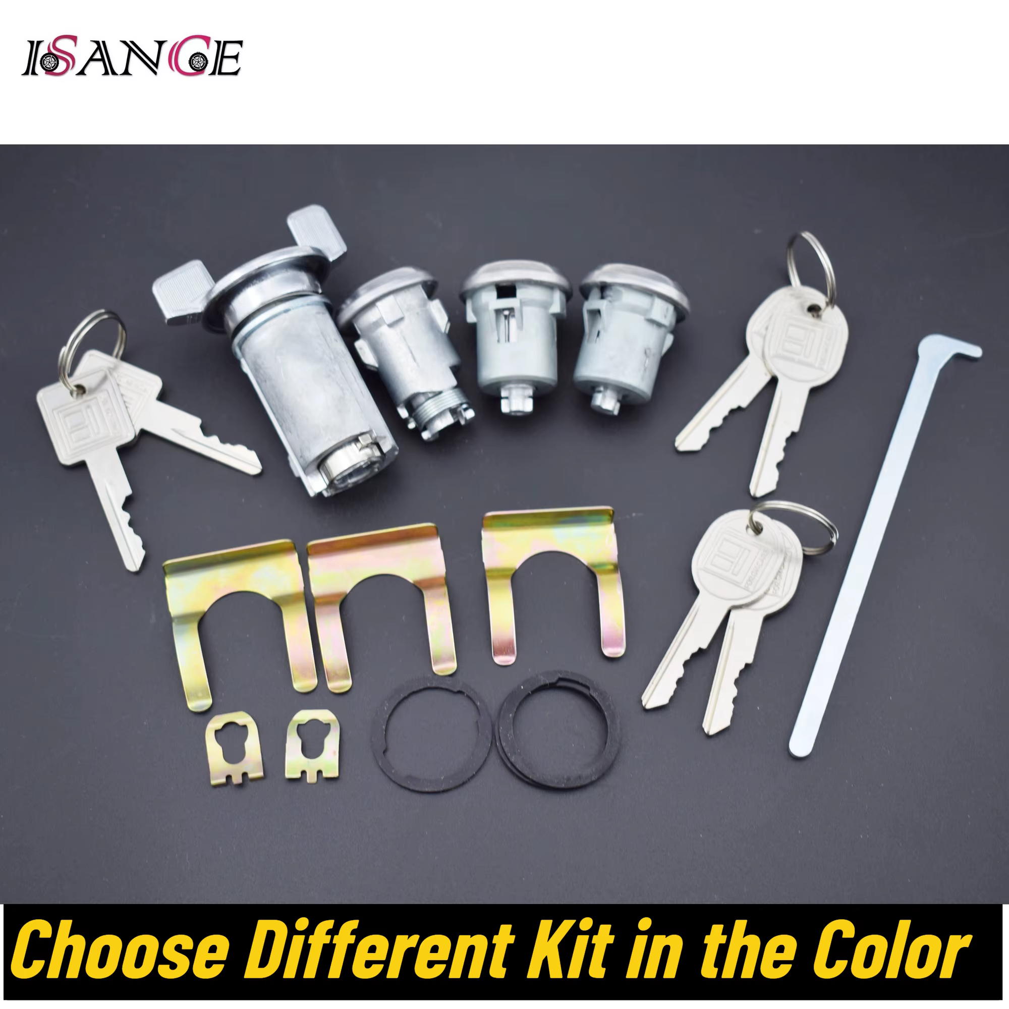 Kit de baril de clés de cylindre de serrure d'allumage ou de porte ou de coffre pour Chevrolet Buick GMC Cadillac Pontiac Oldsmobile Camaro Impala Malibu