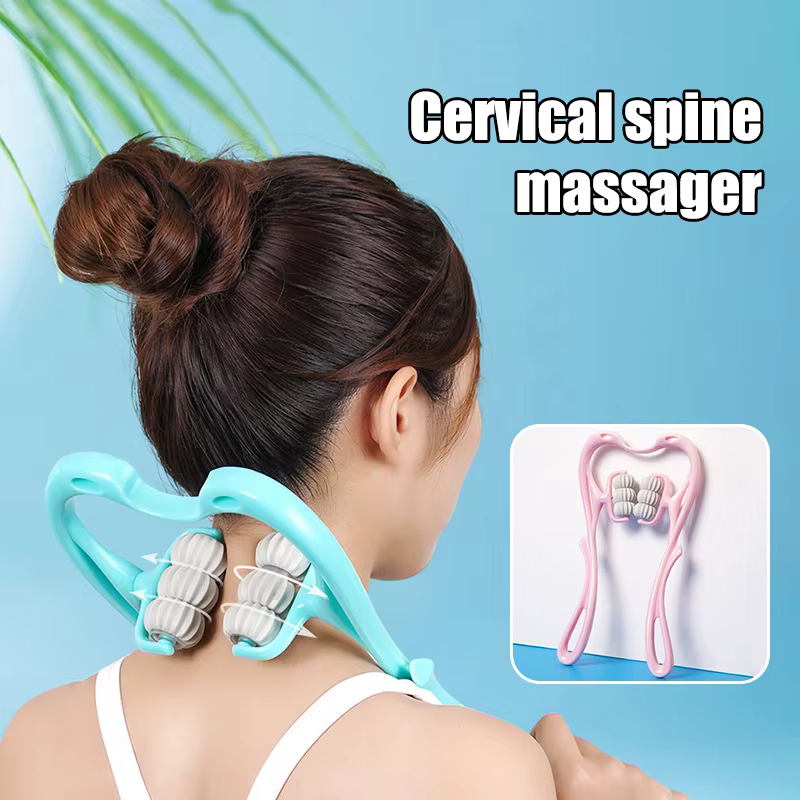 Masseur de cou Cervical, pince de cou manuelle, rouleau de pétrissage multifonctionnel, masseur de Relaxation des épaules et du cou à 6 boules