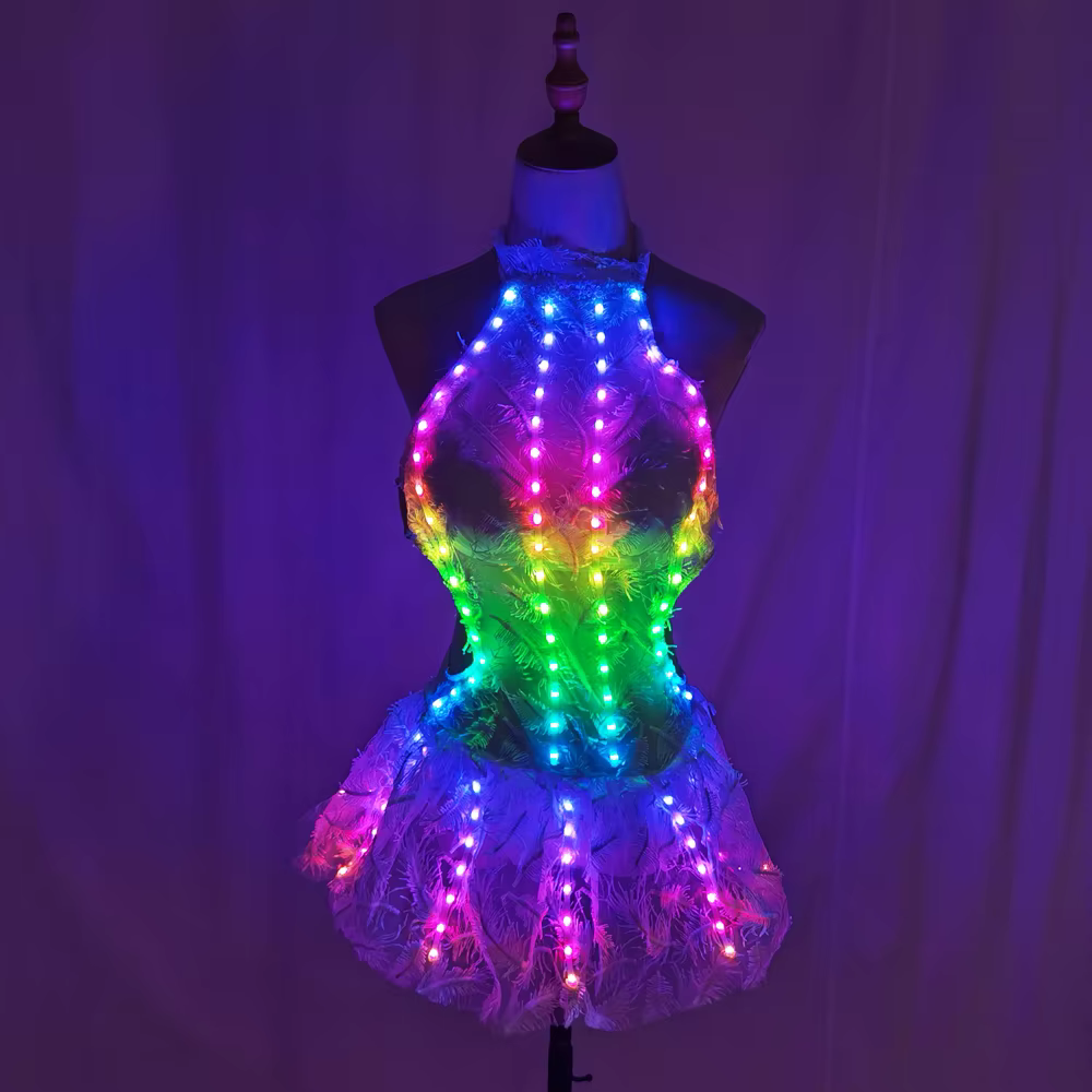 Jupe LED blanche colorée