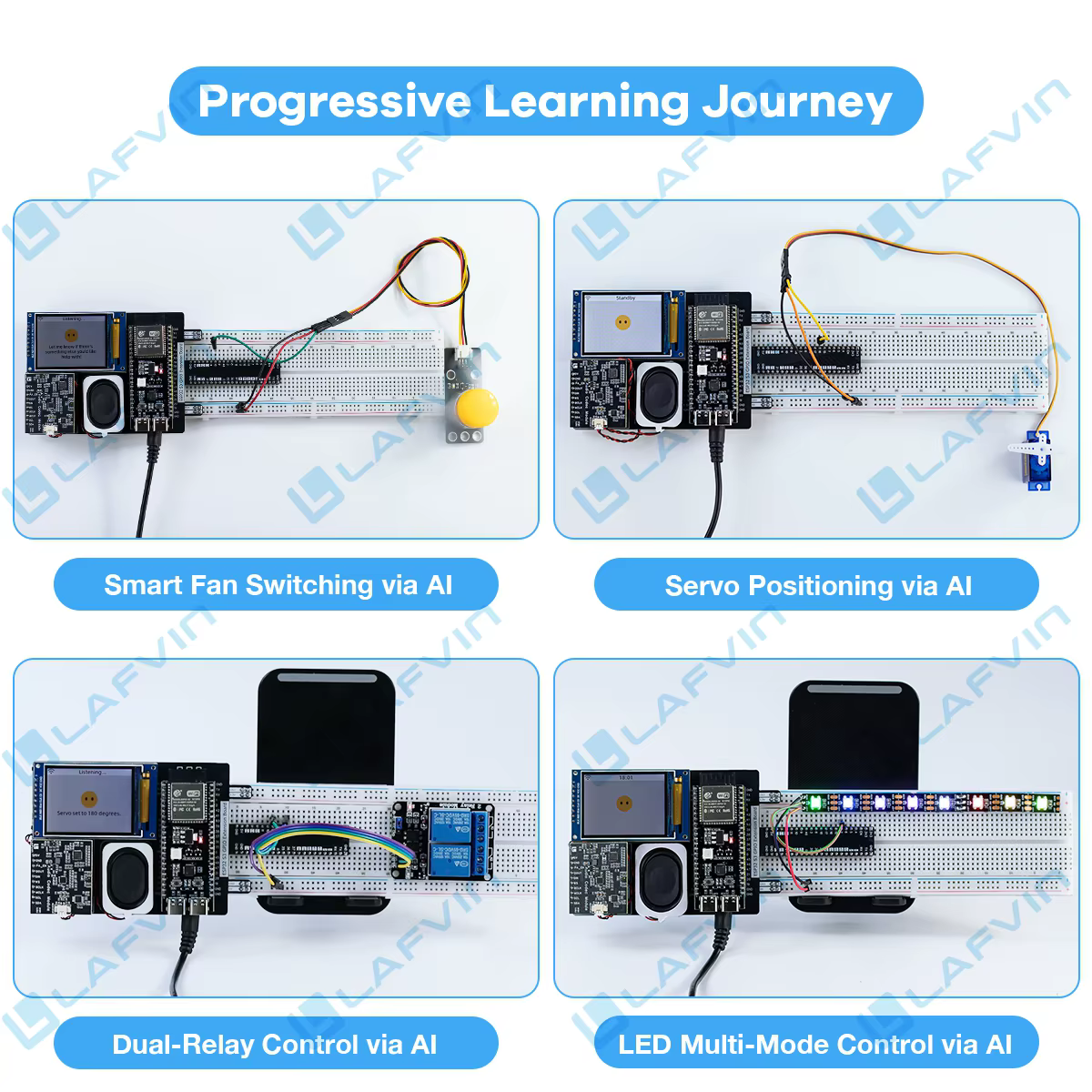 LAFVIN AI Chatbot Kit de bricolage pour la programmation Arduino Kit de démarrage AIoT Module ESP32-S3