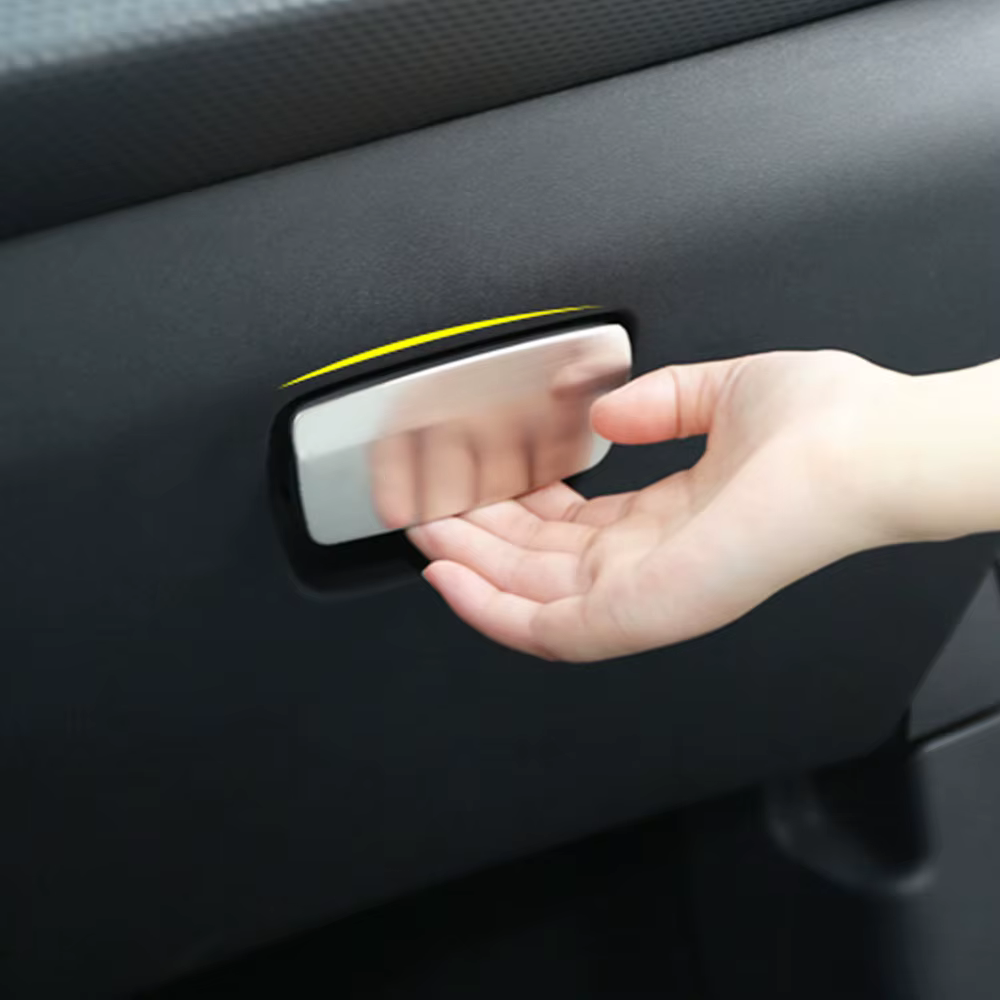 Couvercle de poignée de boîte à gants pour Peugeot 2008 208 2014 – 2019, poignées de boîte à gants de voiture en acier inoxydable, garniture de Protection, accessoires autocollants