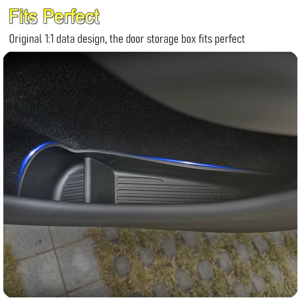 Boîte de rangement latérale pour portière de voiture USVOTOV pour Tesla Model Y Juniper 2025 2026, Model 3, Model YL – Accessoires, organiseur de porte, bac à déchets