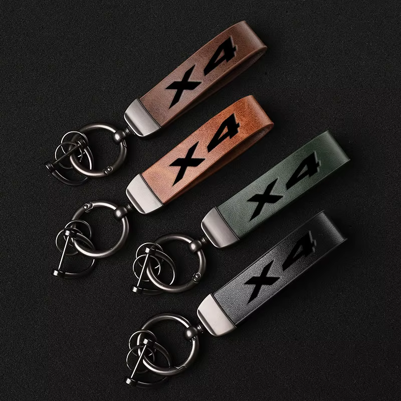 Porte-clés de voiture en cuir véritable pour BMW Tage