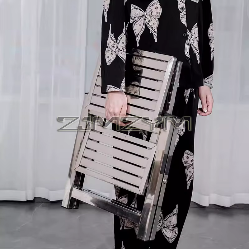 Tabouret d'échelle en acier inoxydable pliant télescopique épaissi escabeau intérieur multifonctionnel Portable 2-3
