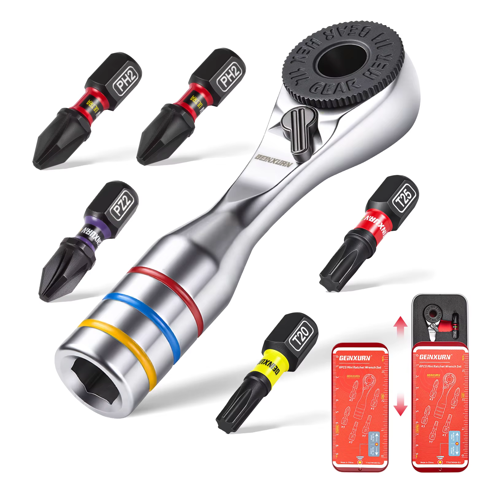 Geinxurn – Lot de 6 mini clés à cliquet