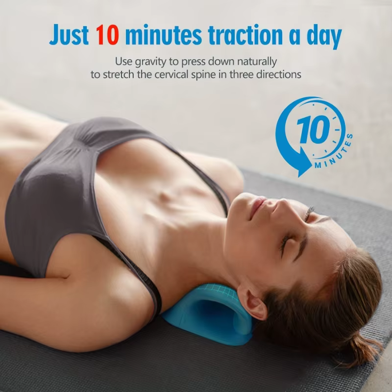Oreiller cervical pour spondylite cervicale, correction de la courbure de la colonne vertébrale, correcteur de tête inclinée vers l'avant, masseur, support élastique pour le cou