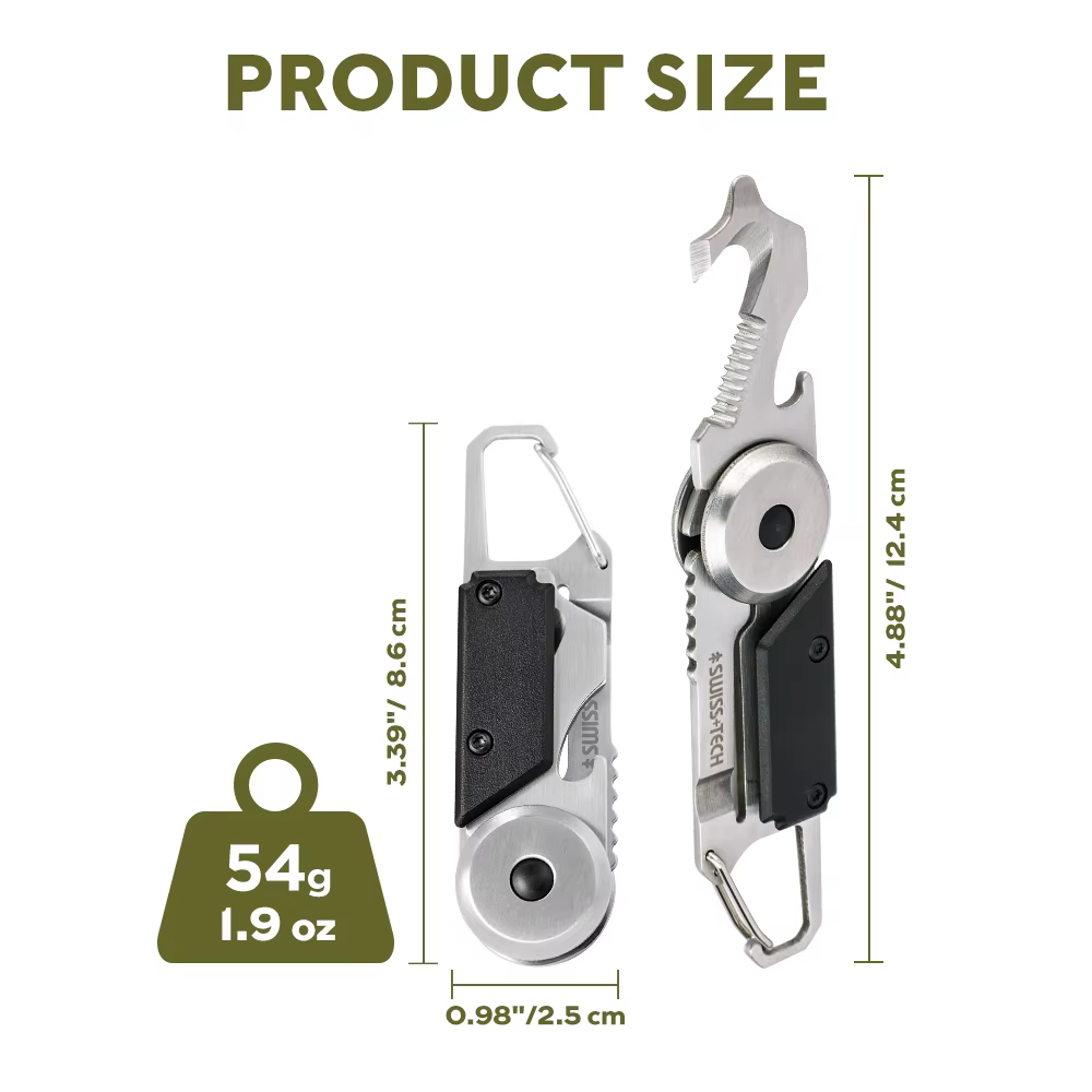 SWISS TECH-Mousqueton multi-outils de poche 6 en 1