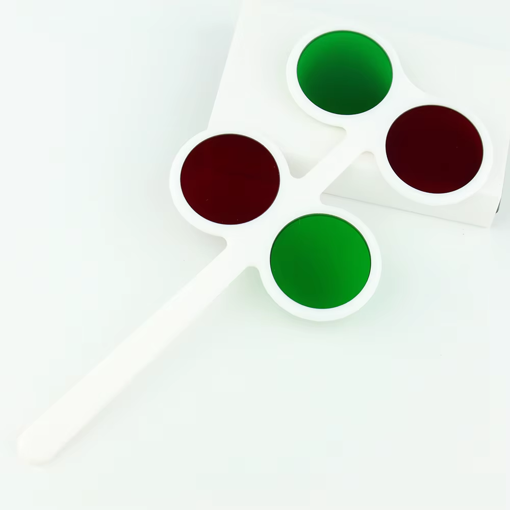 Lentille ophtalmique rouge vert Fliter Flipper RF GF lentilles en verre de haute qualité