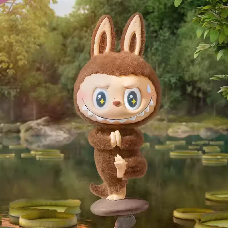 Figurines authentiques POP MART LABUBU THE MONSTERS Lazy Yoga Series