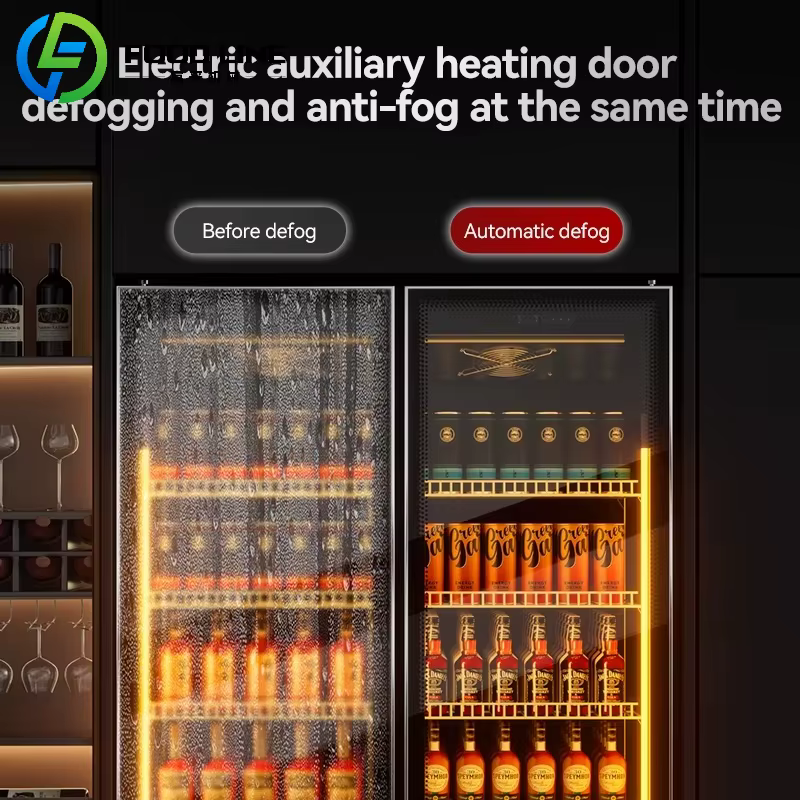 Vitrine réfrigérée professionnelle verticale avec porte vitrée pour objets de collection, vin, usage domestique, sur mesure