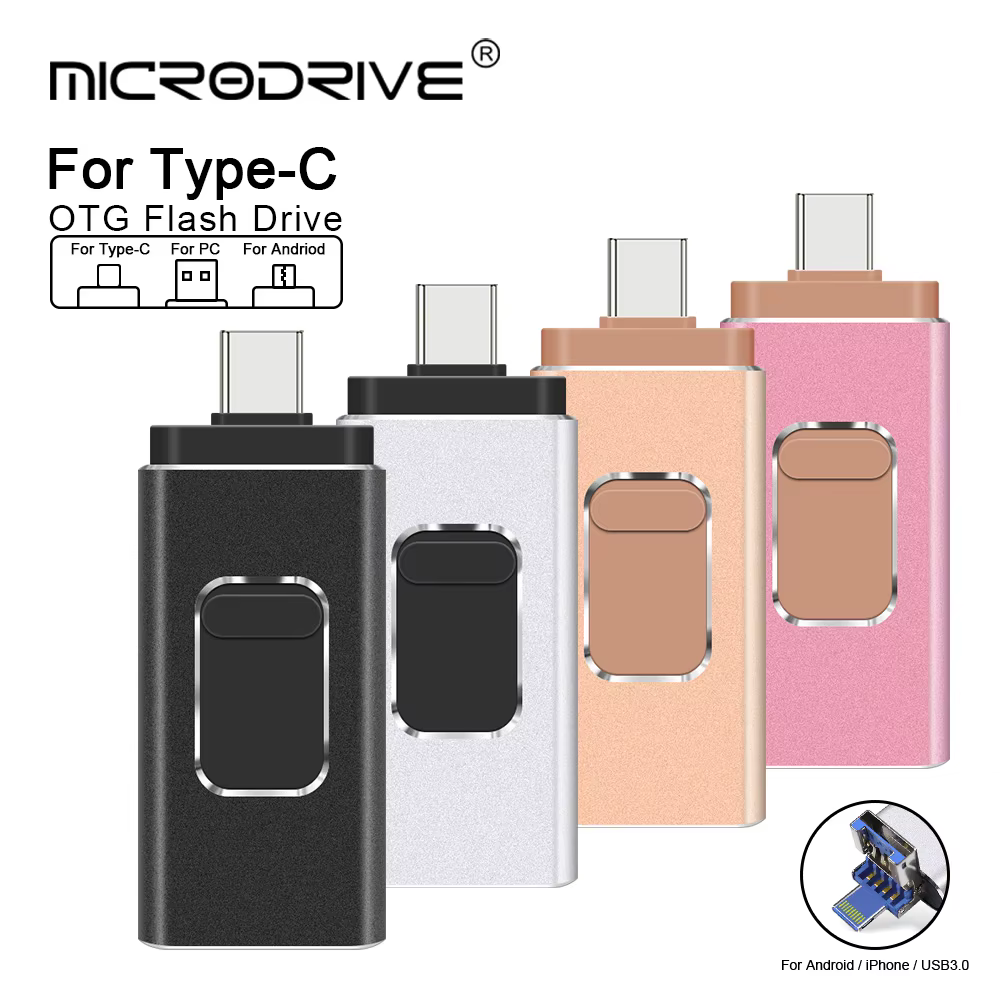 Clé USB haute vitesse pour téléphone, stockage externe, clé USB, photostick, iPhone, Android, PC, copie de photos, vidéos, fichiers