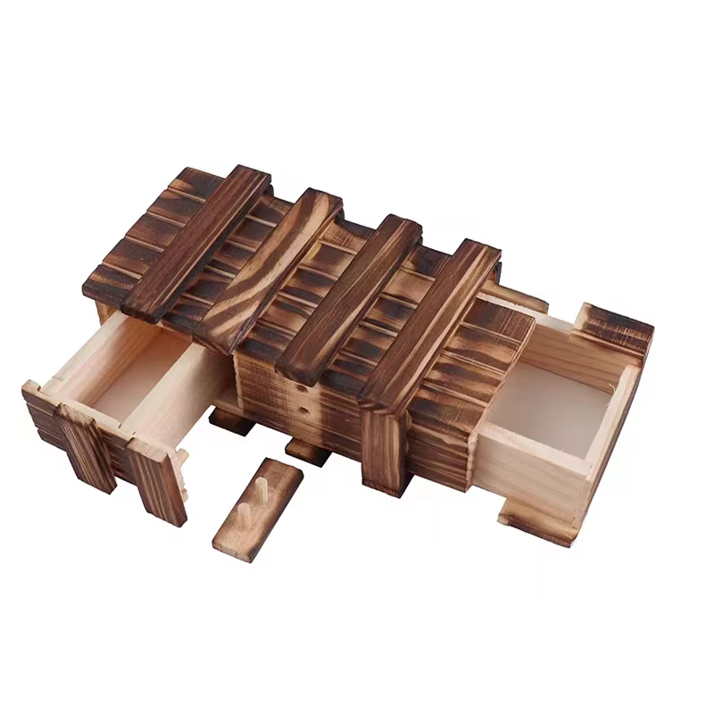 Boîte de Puzzle secrète en bois avec compartiment caché pour argent