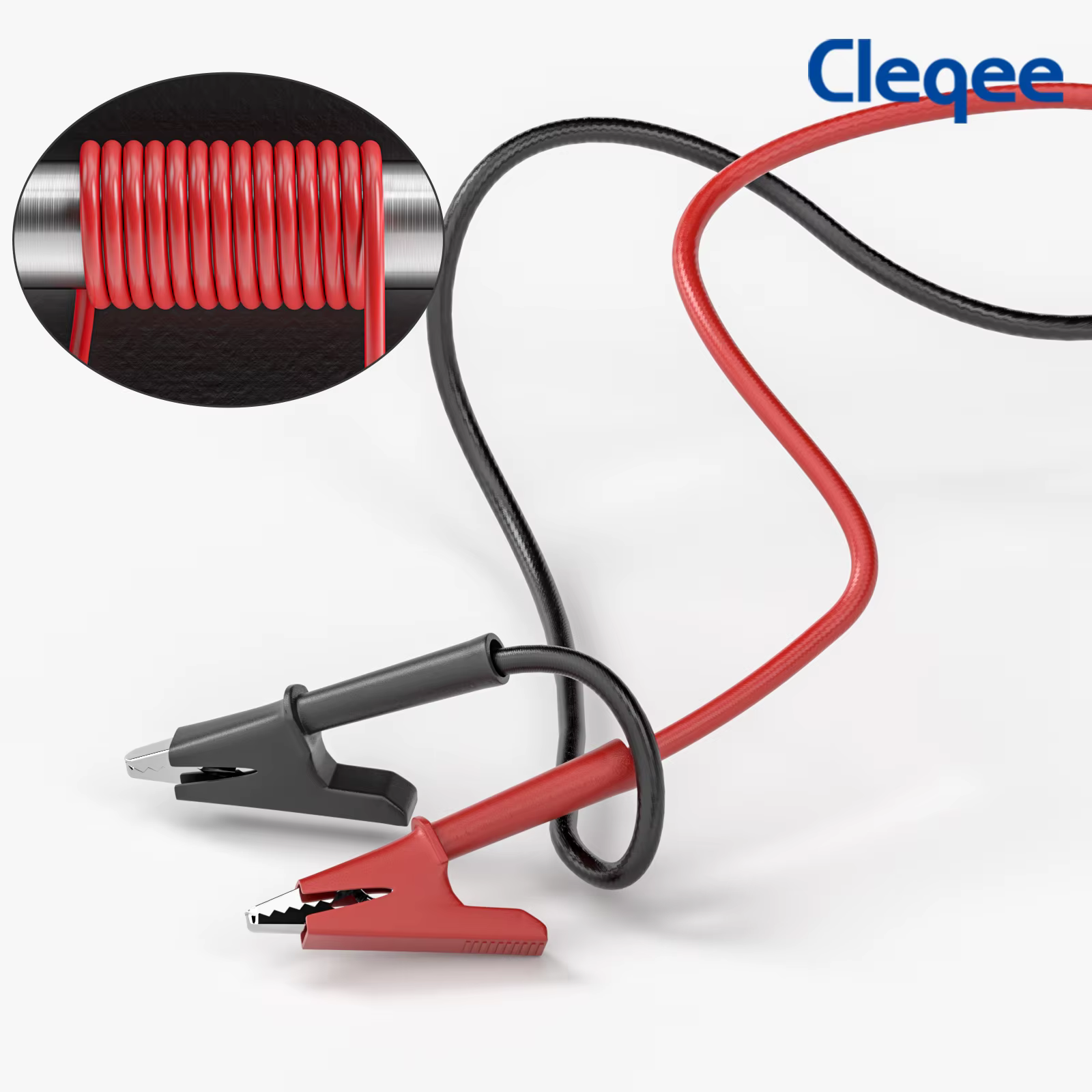 Cleqee-Pince crocodile à double extrémité avec câble de test en cuivre flexible