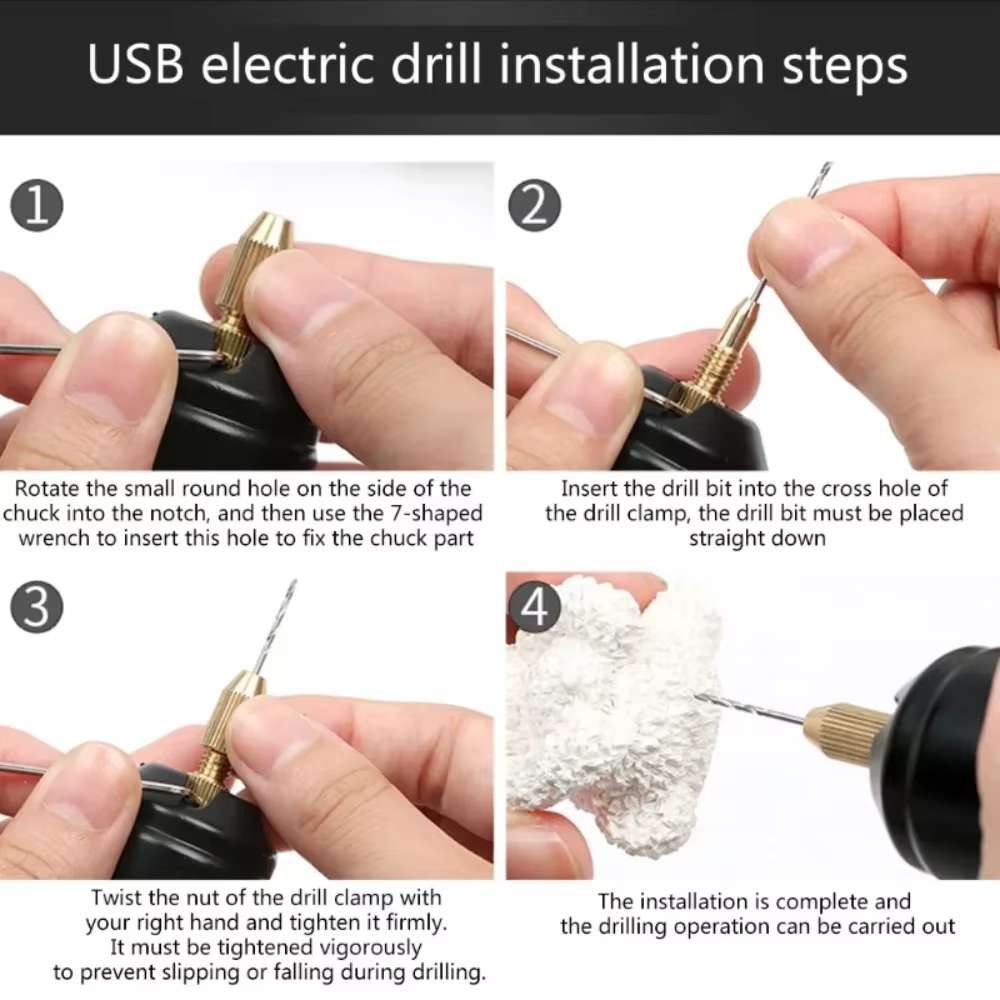 Mini perceuse électrique USB bricolage